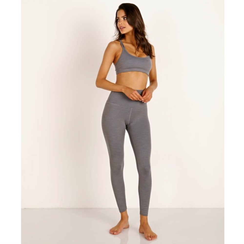 *New* Beyond Yoga Heather Rib Midi High Waisted Legging Gray
